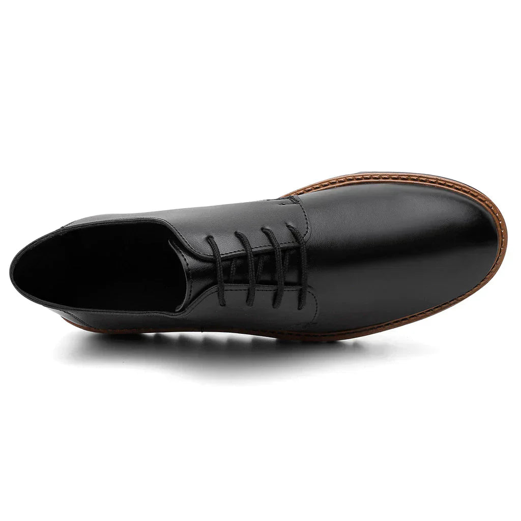 Chaussure Habillée Homme Derby Noir à Semelle Épaisse – Style Sport-Chic